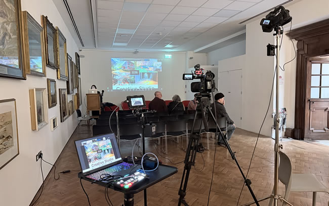 event live stream set up to zoom video conference