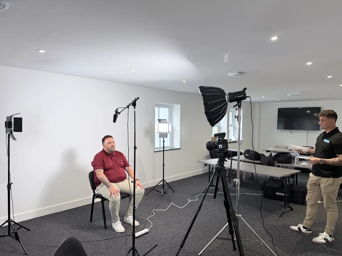 AI avatar filming session
